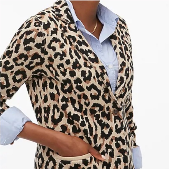 J.CREW Leopard sweater-blazer - Picture 3 of 9